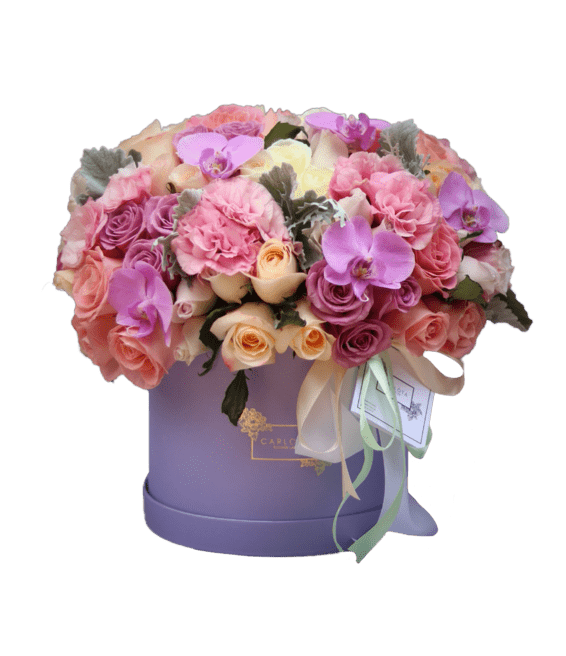 Lilac con orquídeas, Carlota Box