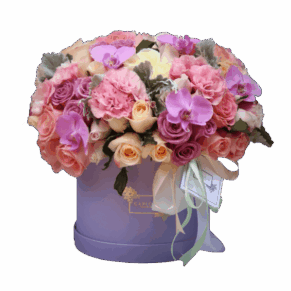 Lilac con orquídeas, Carlota Box